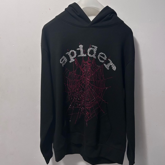 SP5DER "BLACK RHINESTONE" HOODIE - Picture 2 of 4